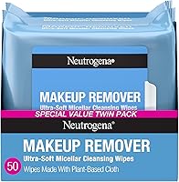 Neutrogena Makeup Remover Wipes Micellar Alcohol-Free Face Towelettes Remove Waterproof Mascara & Oil, Compostable 100%...