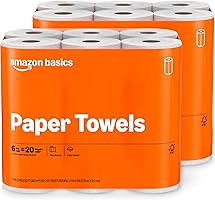 Amazon Basics 2-Ply Flex-Sheets Paper Towels, 12 Basics Rolls = 40 Regular Rolls, Everyday Value with 150 Sheets per...