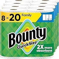 Bounty Quick Size Paper Towels, White, 8 Family Rolls